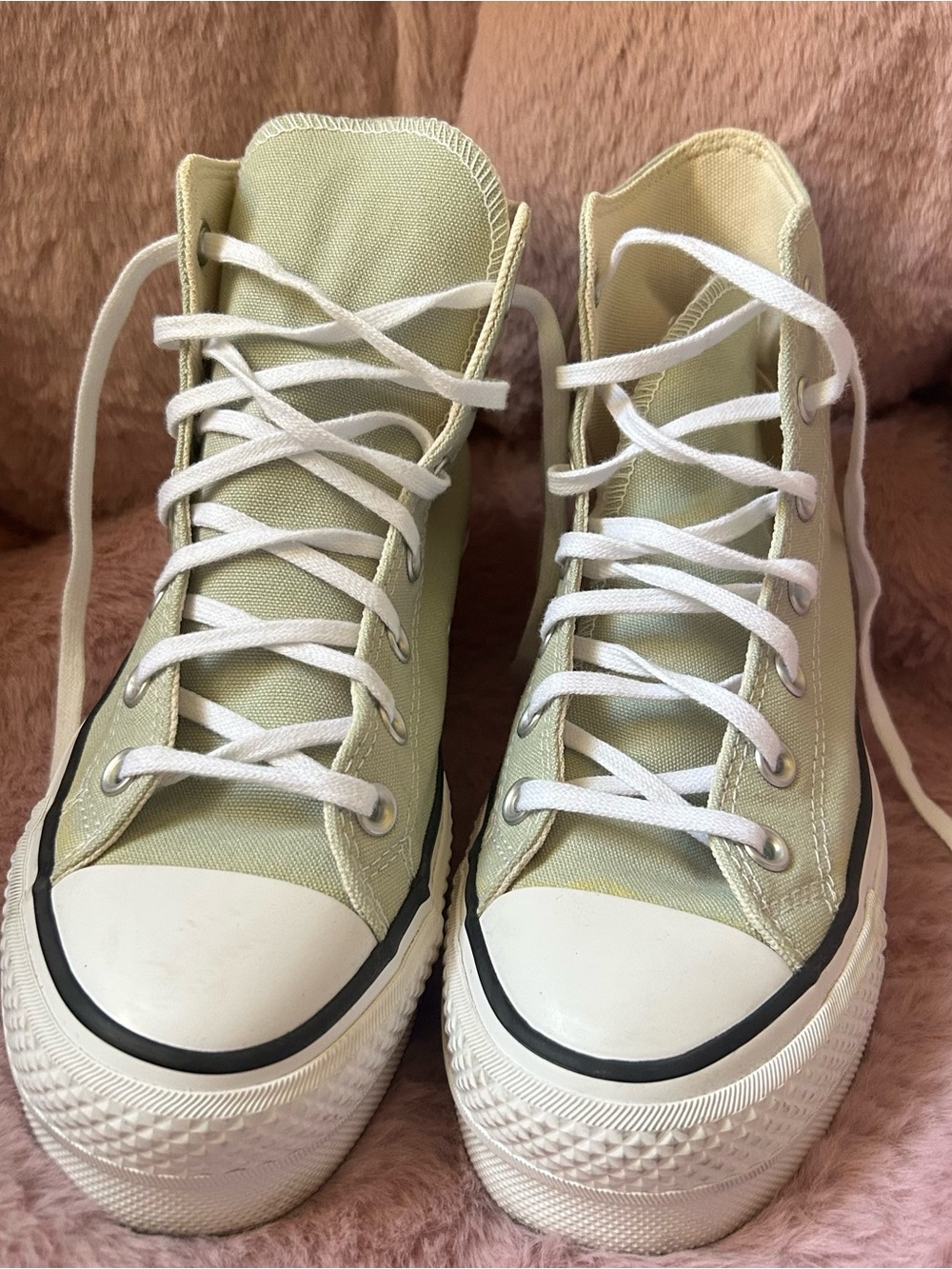 Converse All Star High-Top PLATFORM Sneakers in Sage Green
